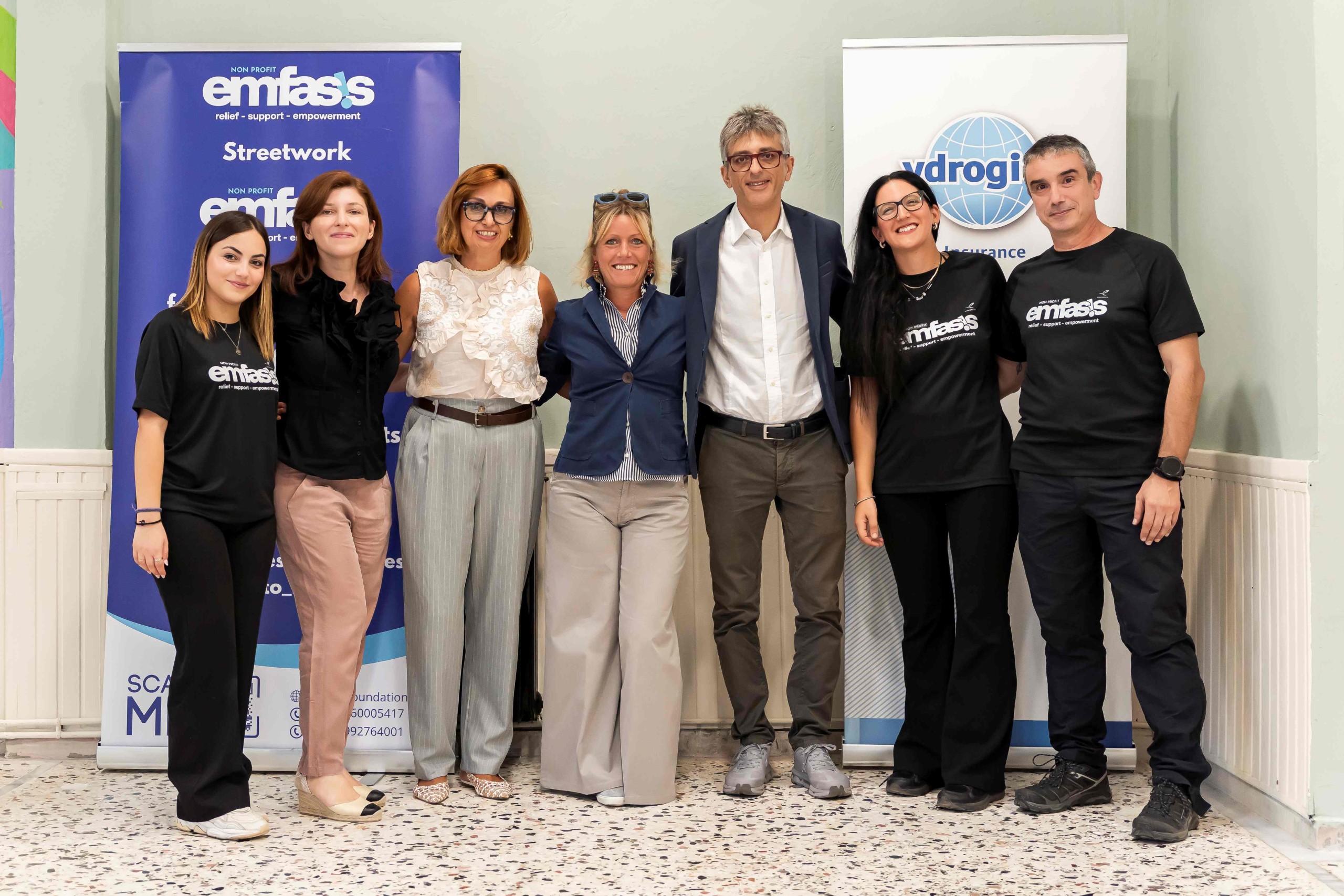 Κατιάνθη Στριγγάρη - Sociologist, Emfasis Non-Profit, Άννα Αραμπατζή, Μαίρη Βογιατζή, Virginia Antonini, Marco Milan, Σοφία Σαντοριναίου - Head of Collaborations & Partnerships- Emfasis Non-Profit, Βαγγέλης Λιγνός - Head of Operations & Training, Emfasis Non-Profit.